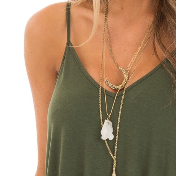 OLIVE green spaghetti strap maxi dress with pockets Extra Large XL - Picture 6 of 8